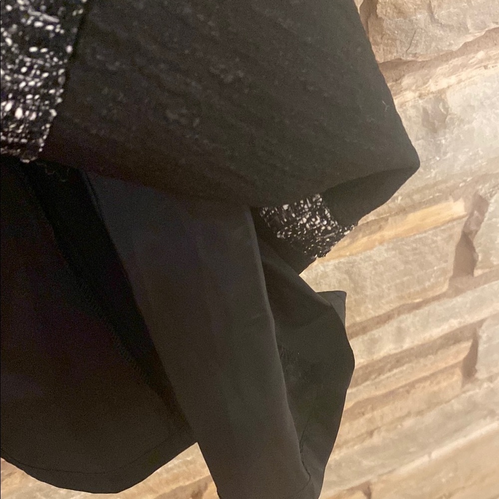 J Crew Black Gray White Mixed Tweed Panel Fit and Flare Flounce Dress Size XXS - Picture 10 of 11
